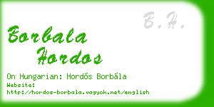 borbala hordos business card
